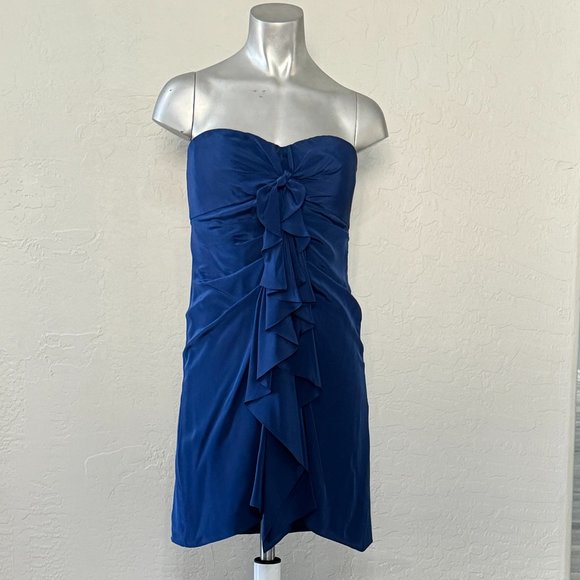BCBGMaxAzria Dresses & Skirts - NWT Blue Silk Strapless Dress BCBGMaxAzria
